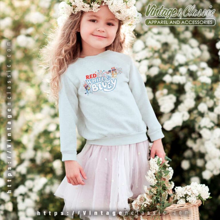 Red White Bluey Fireworks 4th July kids Sweatshirt Red White Bluey Fireworks 4th July kids Sweatshirt