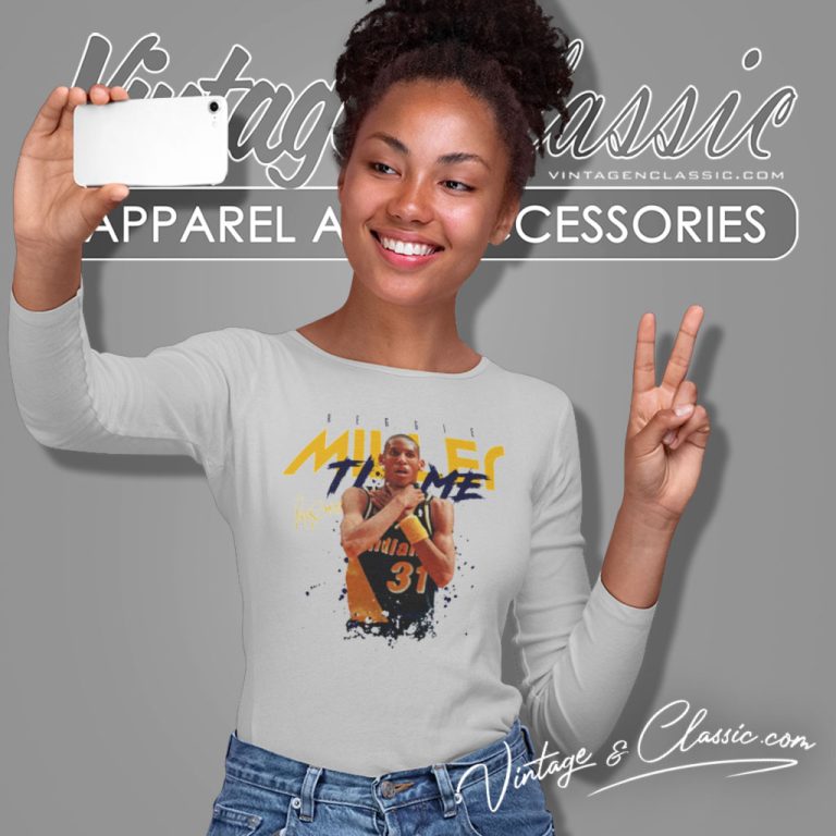 Reggie Miller Indiana Pacers Long Sleeve Tee Reggie Miller Indiana Pacers Long Sleeve Tee