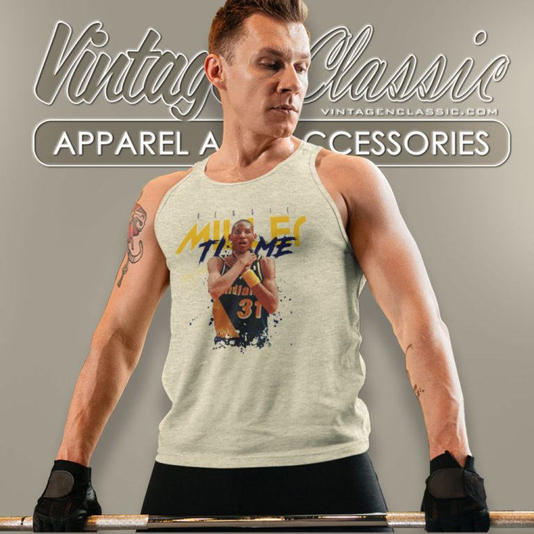 Reggie Miller Indiana Pacers Tank Top Racerback Reggie Miller Indiana Pacers Tank Top Racerback