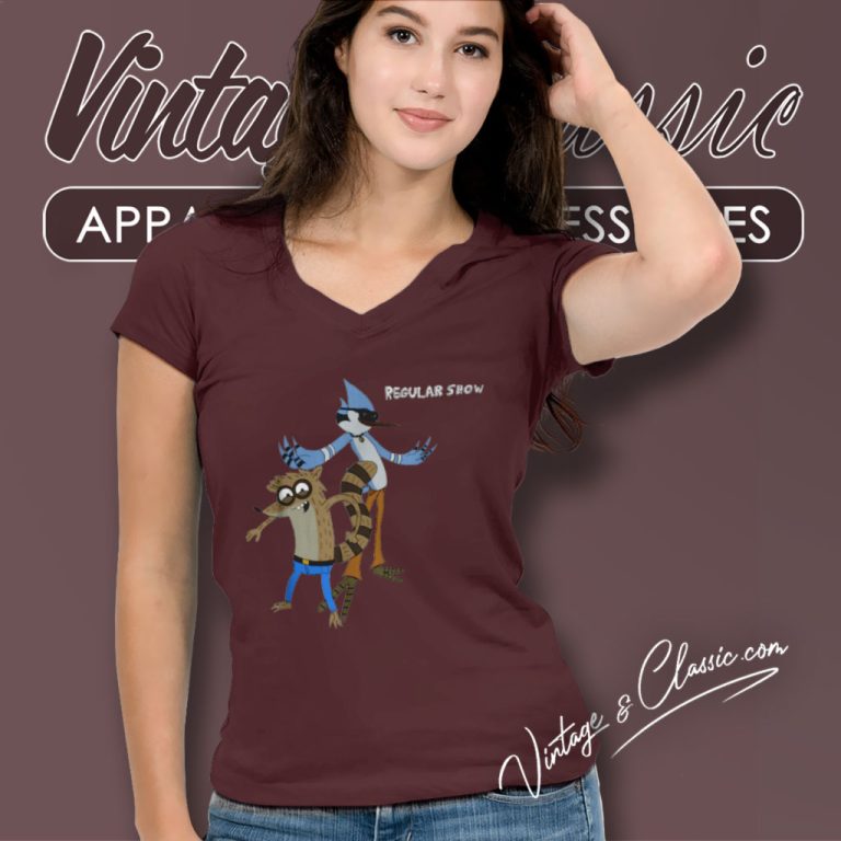 Regular Show Leggy V Neck TShirt Regular Show Leggy V Neck TShirt