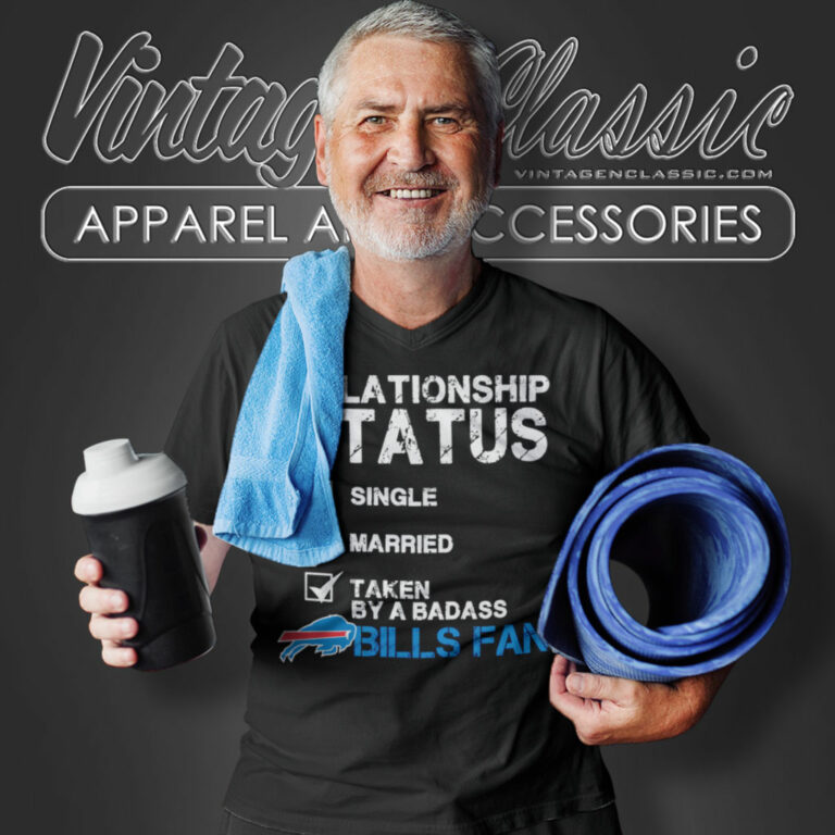 Relationship Status Taken By A Badass Bills Fan V Neck TShirt 1 Relationship Status Taken By A Badass Bills Fan V Neck TShirt 1