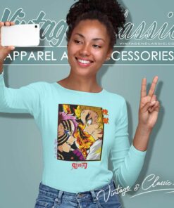 Rengoku Akaza Demon Slayer Shirt Manga Anime Long Sleeve Tee