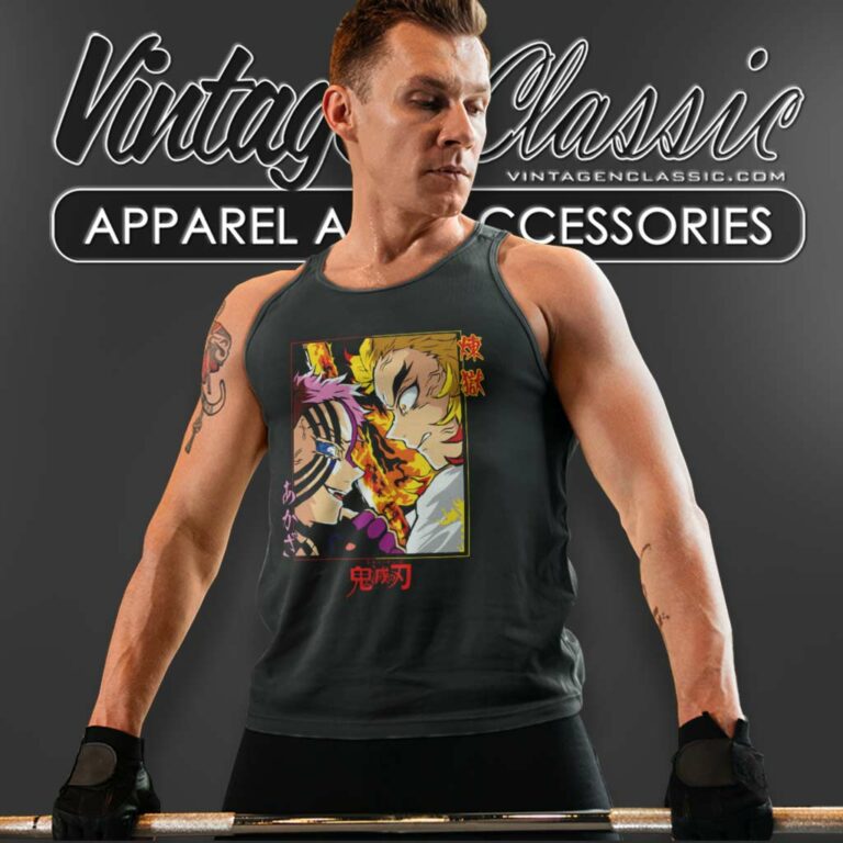 Rengoku Akaza Demon Slayer Shirt Manga Anime Tank Top Racerback Rengoku Akaza Demon Slayer Shirt Manga Anime Tank Top Racerback