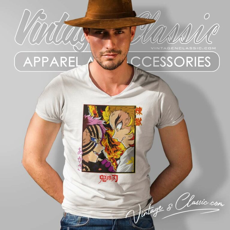 Rengoku Akaza Demon Slayer Shirt Manga Anime V Neck TShirt Rengoku Akaza Demon Slayer Shirt Manga Anime V Neck TShirt