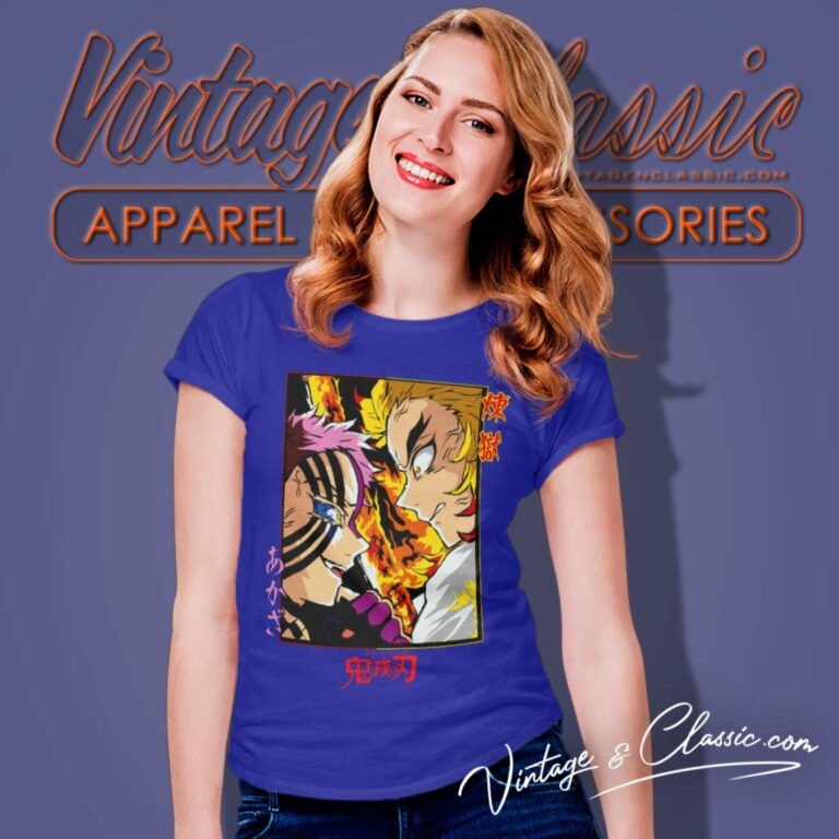 Rengoku Akaza Demon Slayer Shirt Manga Anime Women TShirt Rengoku Akaza Demon Slayer Shirt Manga Anime Women TShirt