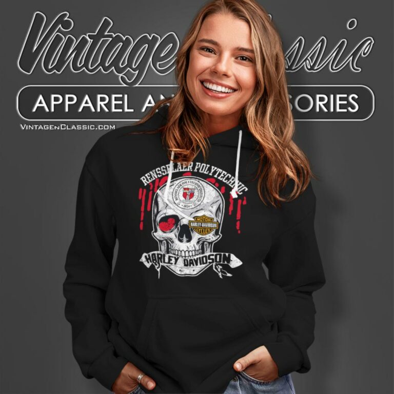 Rensselaer Polytechnic Institute Harley Davidson Skull Hoodie Rensselaer Polytechnic Institute Harley Davidson Skull Hoodie