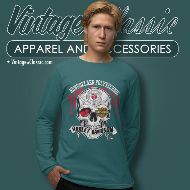 Rensselaer Polytechnic Institute Harley Davidson Skull Long Sleeve Tee Rensselaer Polytechnic Institute Harley Davidson Skull Long Sleeve Tee