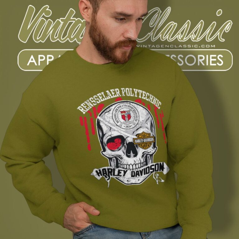 Rensselaer Polytechnic Institute Harley Davidson Skull Sweatshirt Rensselaer Polytechnic Institute Harley Davidson Skull Sweatshirt