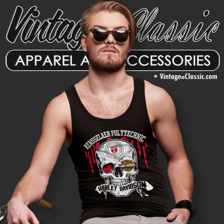 Rensselaer Polytechnic Institute Harley Davidson Skull Tank Top Racerback Rensselaer Polytechnic Institute Harley Davidson Skull Tank Top Racerback