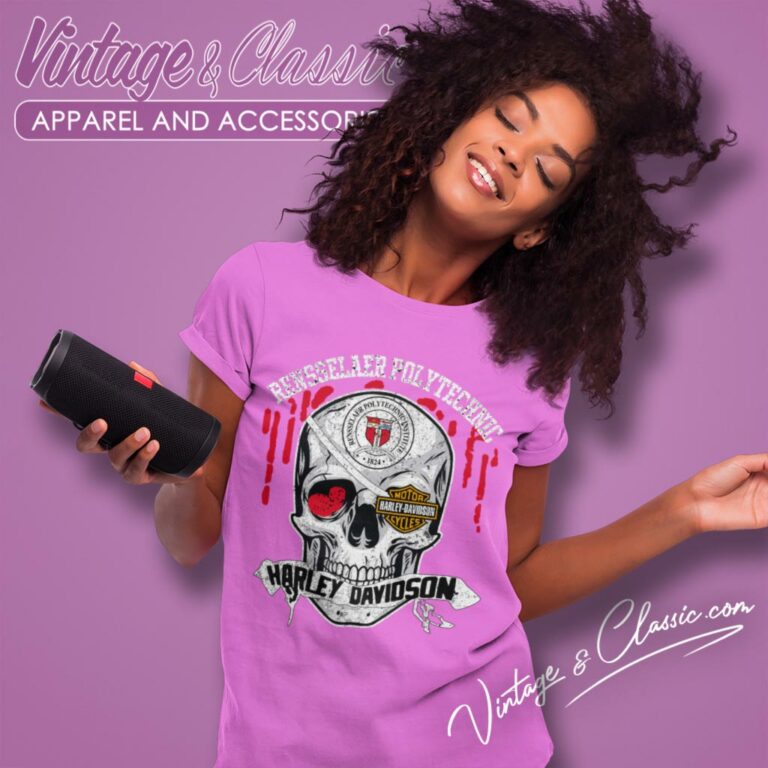 Rensselaer Polytechnic Institute Harley Davidson Skull Women T Shirt Rensselaer Polytechnic Institute Harley Davidson Skull Women T Shirt