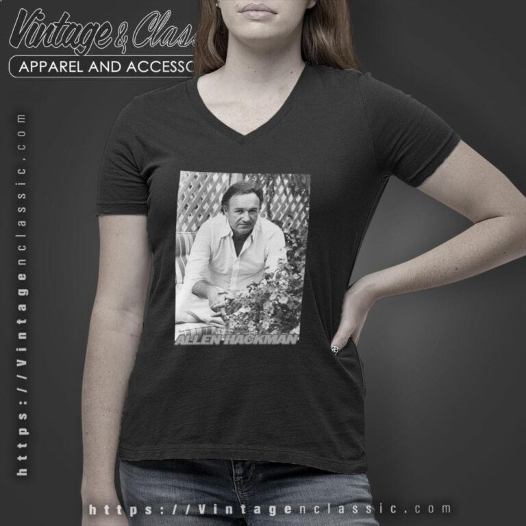 Rest In Peace Gene Hackman Graphic T shirt V Neck TShirt Rest In Peace Gene Hackman Graphic T shirt V Neck TShirt