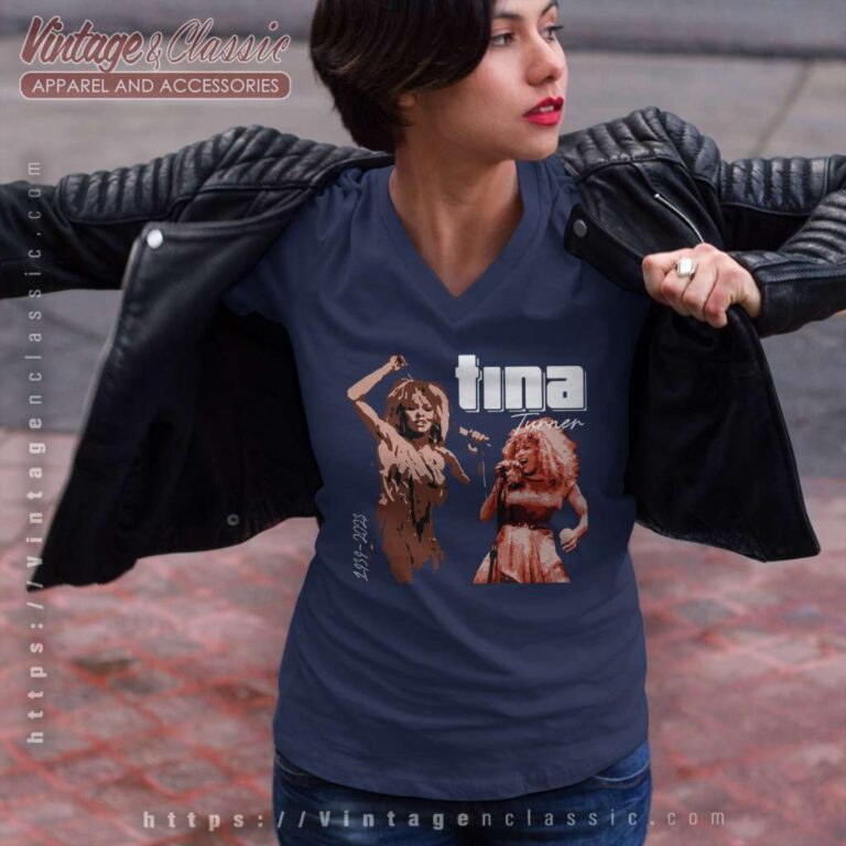 Rest In Peace Tina Turner Musical Souvenir V Neck TShirt Rest In Peace Tina Turner Musical Souvenir V Neck TShirt