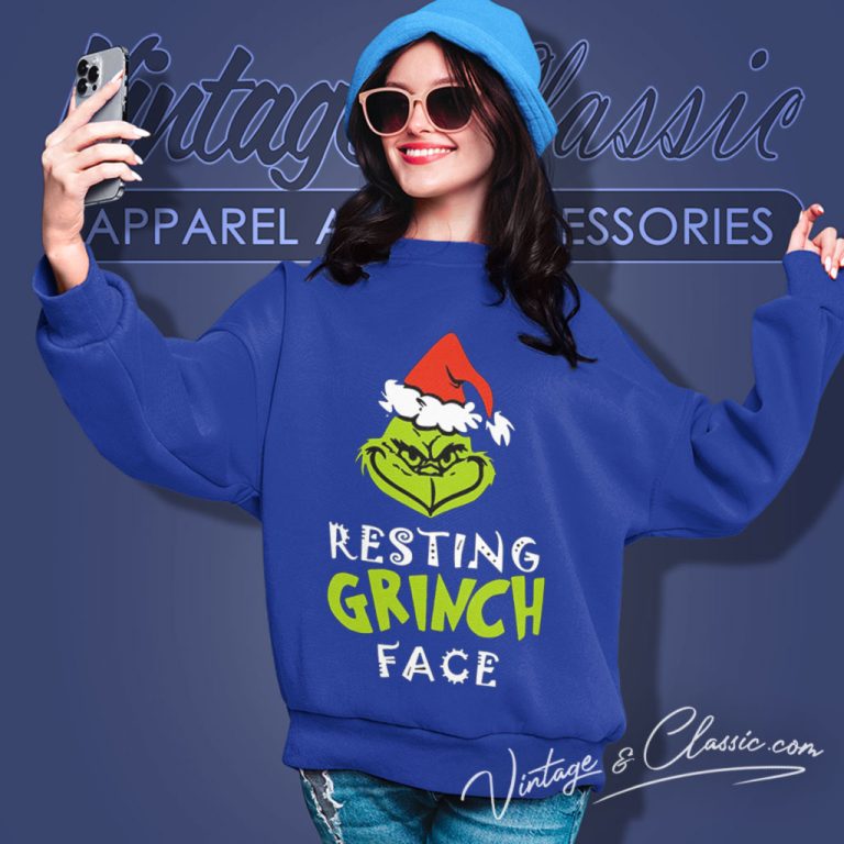 Resting Grinch Face Christmas Sweatshirt Resting Grinch Face Christmas Sweatshirt