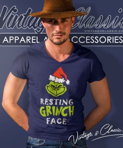 Resting Grinch Face Christmas V Neck TShirt