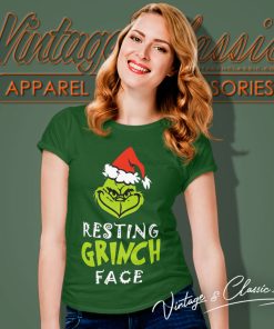 Resting Grinch Face Christmas Women T Shirt