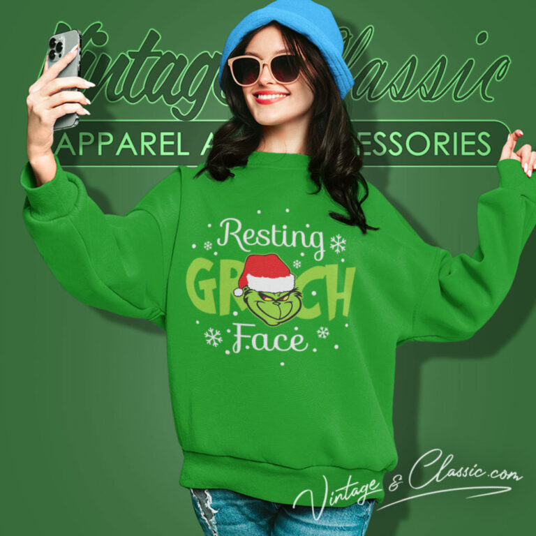 Resting Grinch Face Santa Sweatshirt Resting Grinch Face Santa Sweatshirt