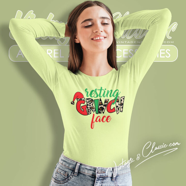 Resting Grinch Face Shirt Grinch Christmas Long Sleeve Tee Resting Grinch Face Shirt Grinch Christmas Long Sleeve Tee