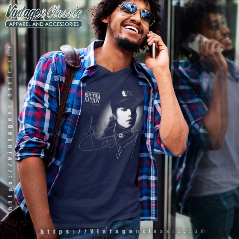 Rhythm Nation 1984 Shirt Janet Jacksons Signature V Neck TShirt Rhythm Nation 1984 Shirt Janet Jacksons Signature V Neck TShirt