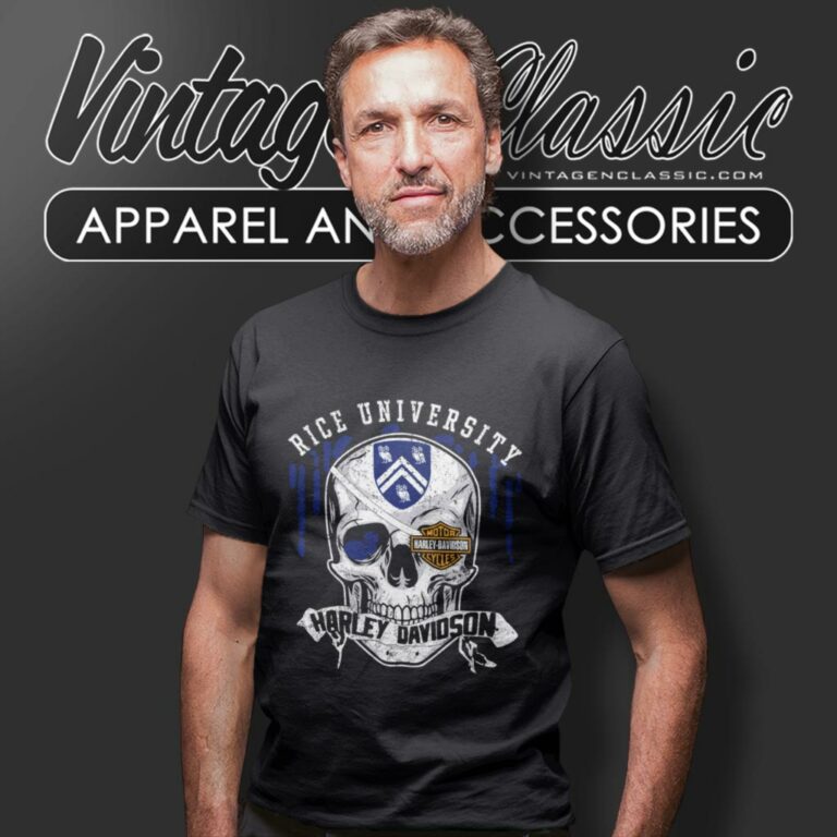 Rice University Harley Davidson Skull T Shirt Rice University Harley Davidson Skull T Shirt