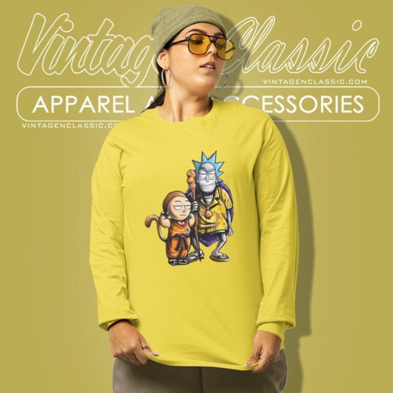Rick And Morty As Dragon Ball Son Goku And Master Roshi Long Sleeve Tee Rick And Morty As Dragon Ball Son Goku And Master Roshi Long Sleeve Tee