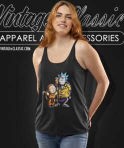 Rick And Morty As Dragon Ball Son Goku And Master Roshi Tank Top Racerback
