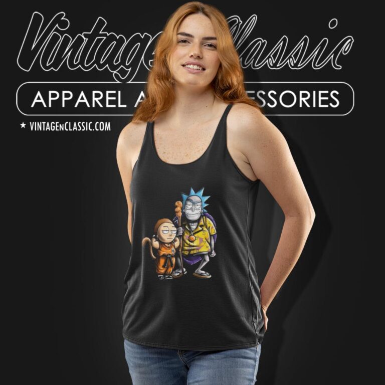 Rick And Morty As Dragon Ball Son Goku And Master Roshi Tank Top Racerback Rick And Morty As Dragon Ball Son Goku And Master Roshi Tank Top Racerback