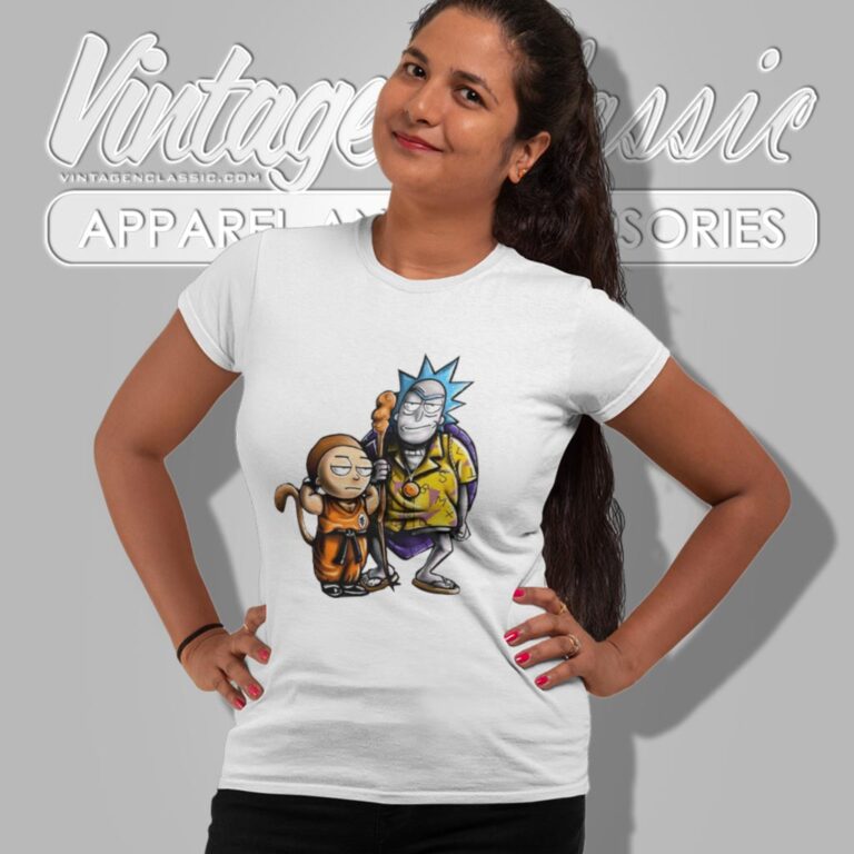 Rick And Morty As Dragon Ball Son Goku And Master Roshi Women T Shirt Rick And Morty As Dragon Ball Son Goku And Master Roshi Women T Shirt