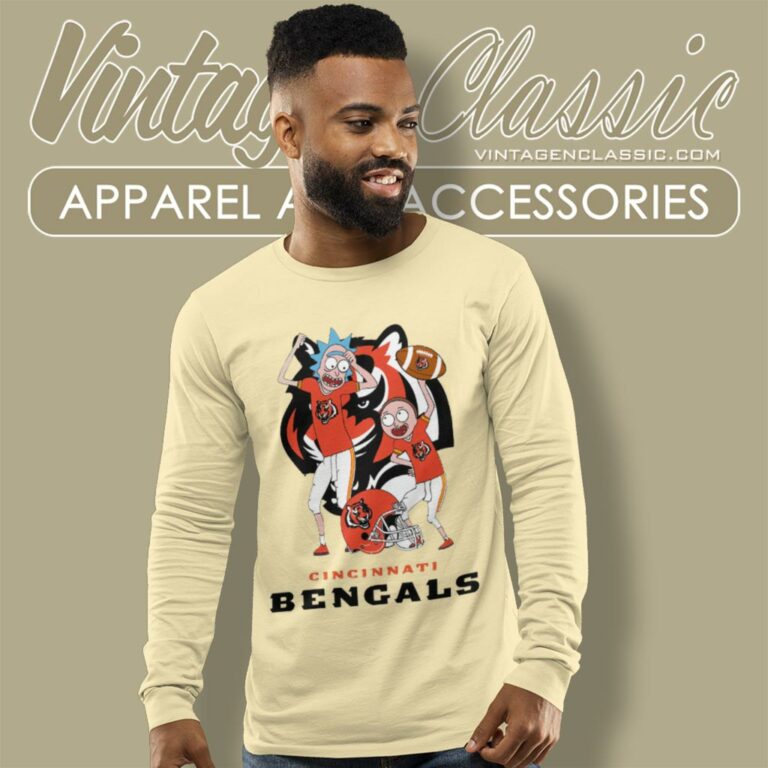Rick And Morty Cincinnati Bengals Long Sleeve Tee Rick And Morty Cincinnati Bengals Long Sleeve Tee