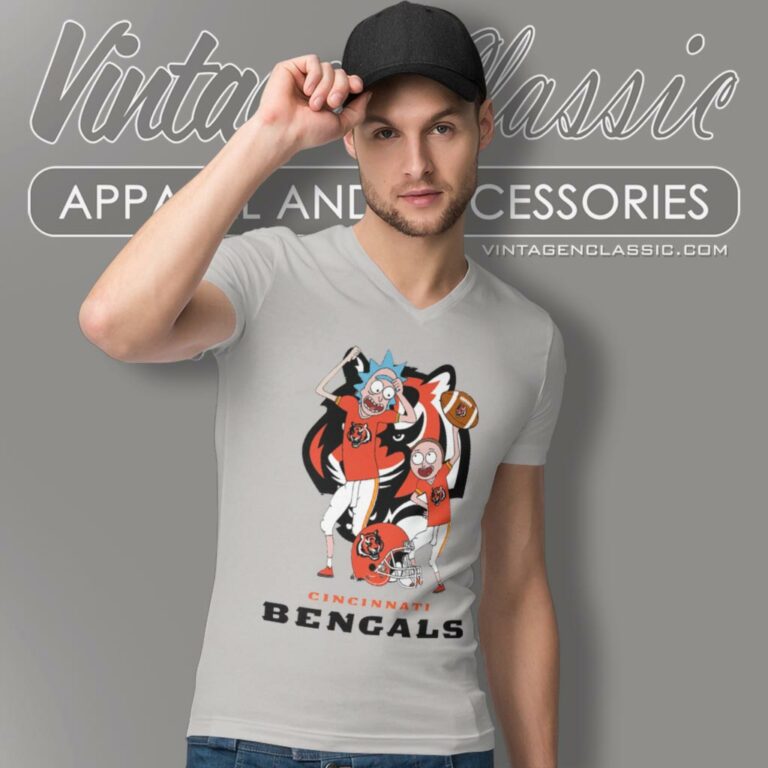 Rick And Morty Cincinnati Bengals V Neck TShirt Rick And Morty Cincinnati Bengals V Neck TShirt