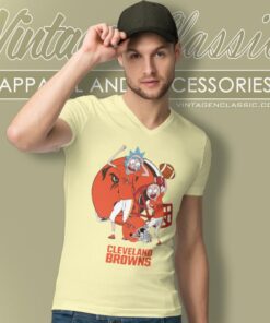Rick And Morty Cleveland Browns V Neck TShirt