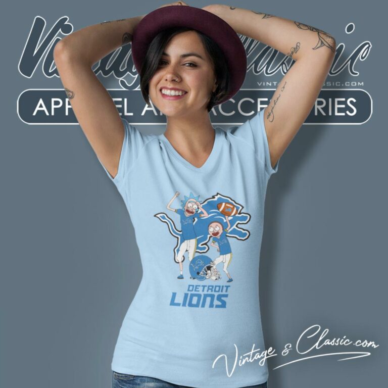 Rick And Morty Detroit Lions V Neck TShirt Rick And Morty Detroit Lions V Neck TShirt
