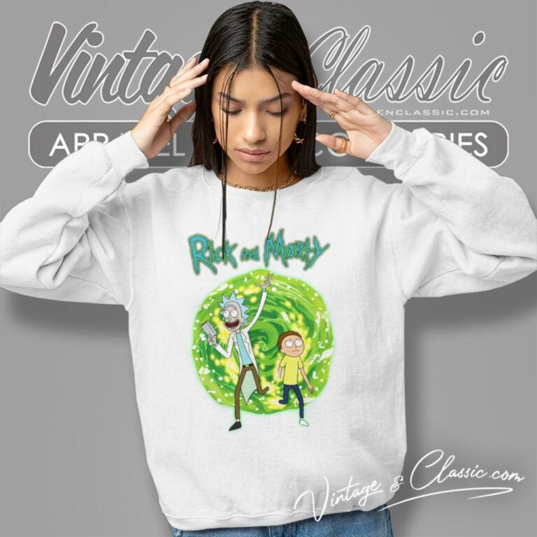 Rick And Morty Exiting Portal Sweatshirt Rick And Morty Exiting Portal Sweatshirt