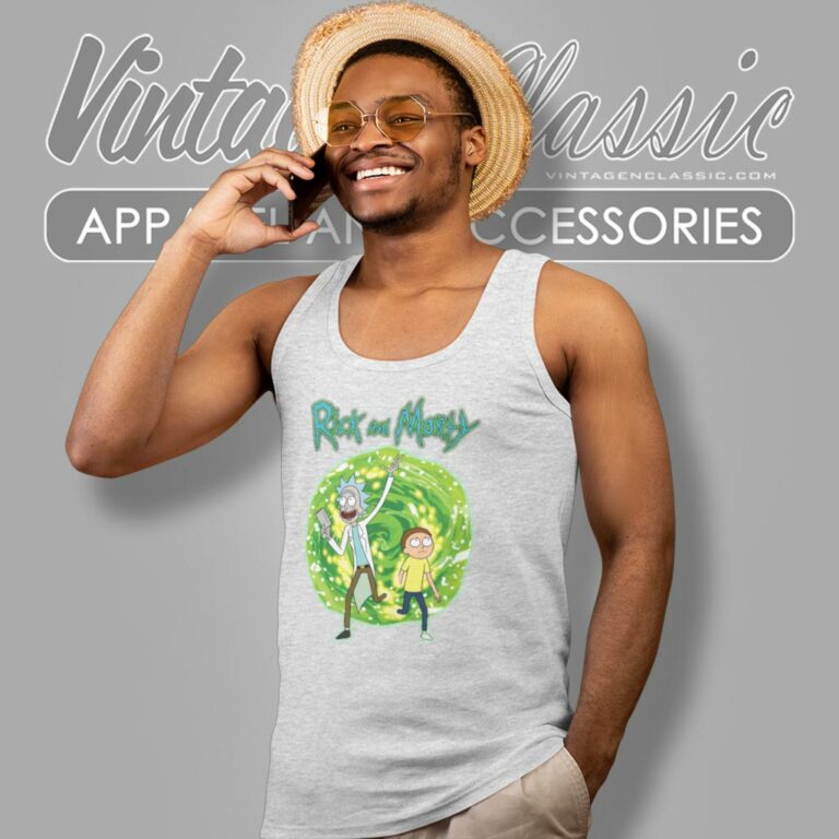 Rick And Morty Exiting Portal Tank Top Racerback Rick And Morty Exiting Portal Tank Top Racerback