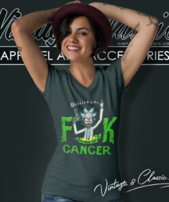 Rick And Morty Fuk Cancer Bitch V Neck TShirt