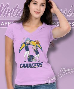 Rick And Morty Los Angeles Chargers V Neck TShirt