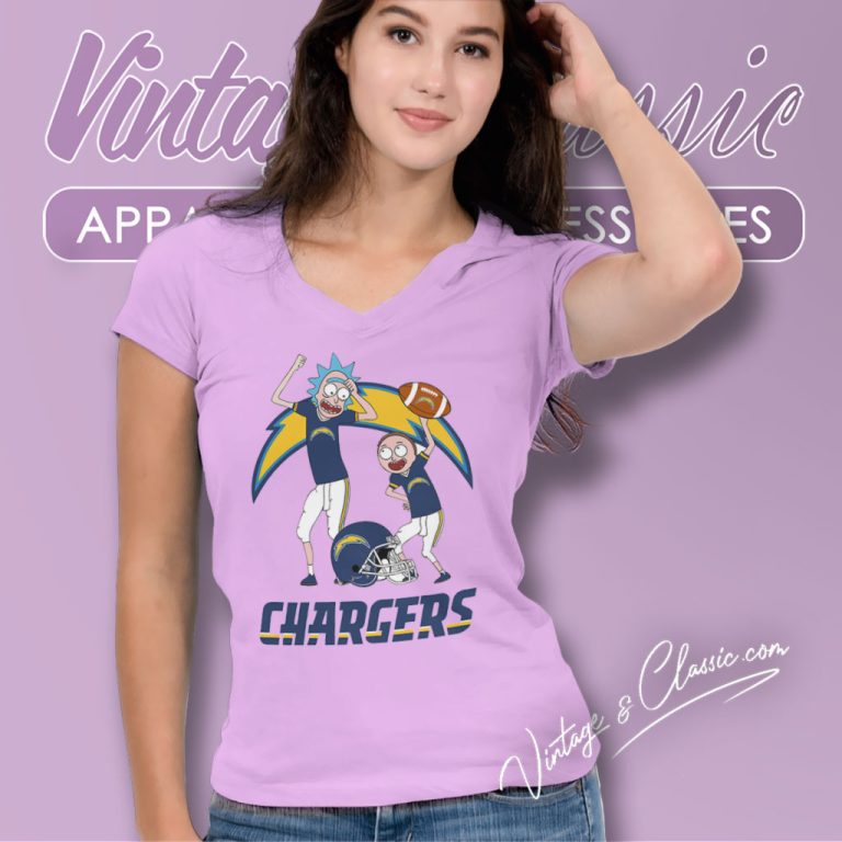 Rick And Morty Los Angeles Chargers V Neck TShirt Rick And Morty Los Angeles Chargers V Neck TShirt