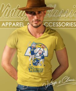 Rick And Morty Los Angeles Rams V Neck TShirt