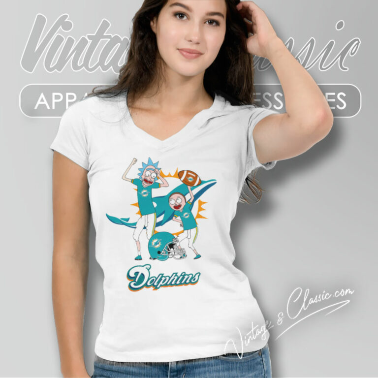 Rick And Morty Miami Dolphins V Neck TShirt Rick And Morty Miami Dolphins V Neck TShirt