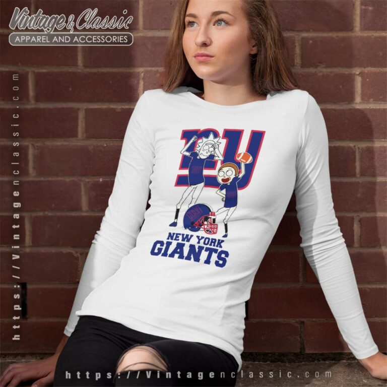 Rick And Morty New York Giants Long Sleeve Tee Rick And Morty New York Giants Long Sleeve Tee