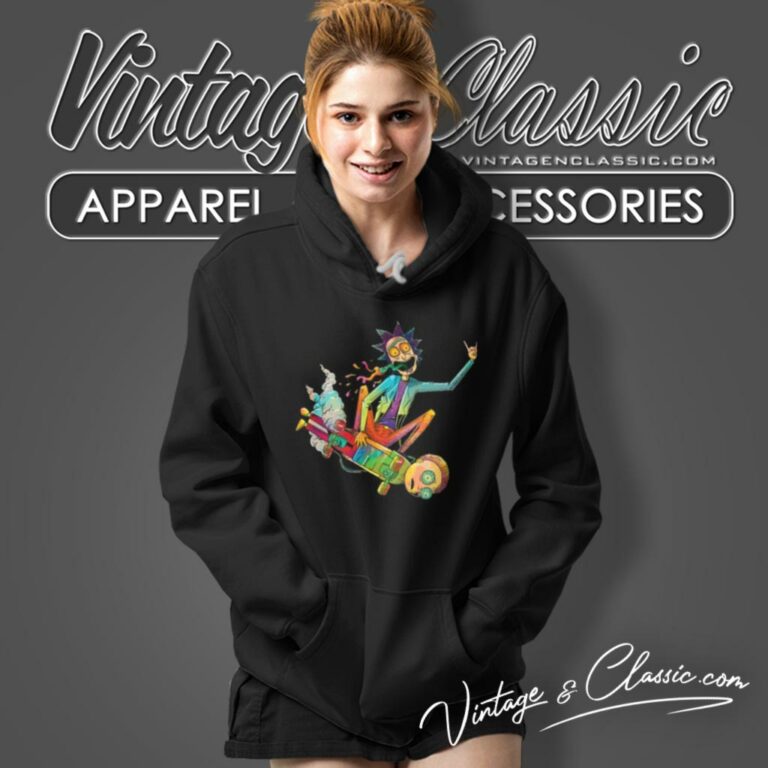 Rick And Morty Psychedelic With Skateboard Hoodie Rick And Morty Psychedelic With Skateboard Hoodie
