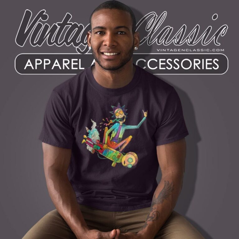 Rick And Morty Psychedelic With Skateboard T Shirt Rick And Morty Psychedelic With Skateboard T Shirt