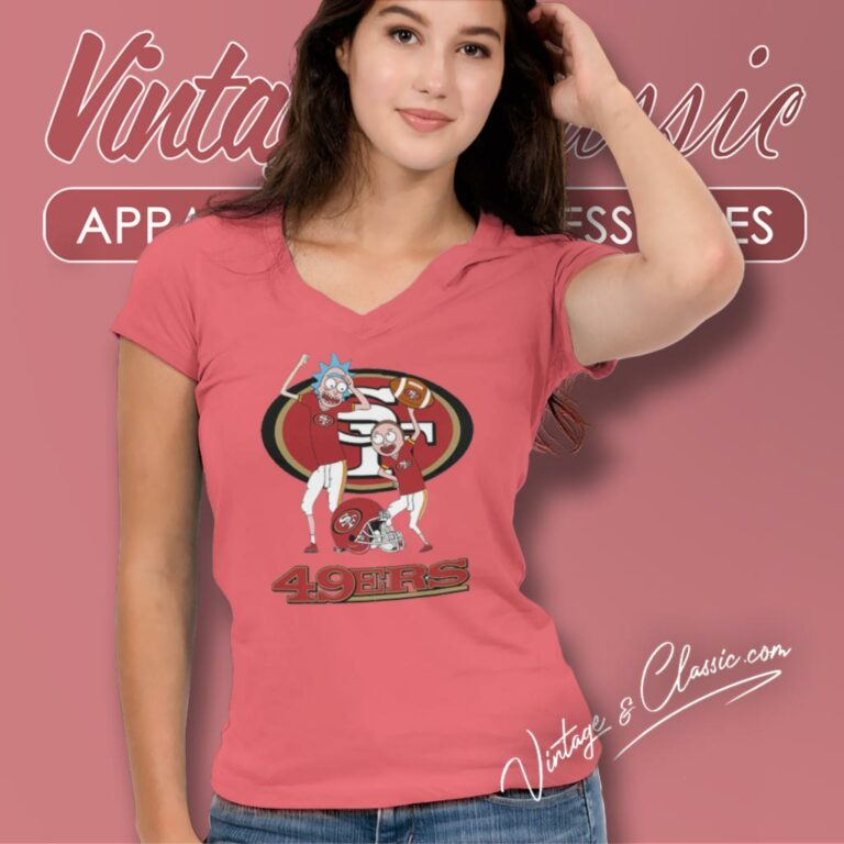 Rick And Morty San Francisco 49ers V Neck TShirt Rick And Morty San Francisco 49ers V Neck TShirt