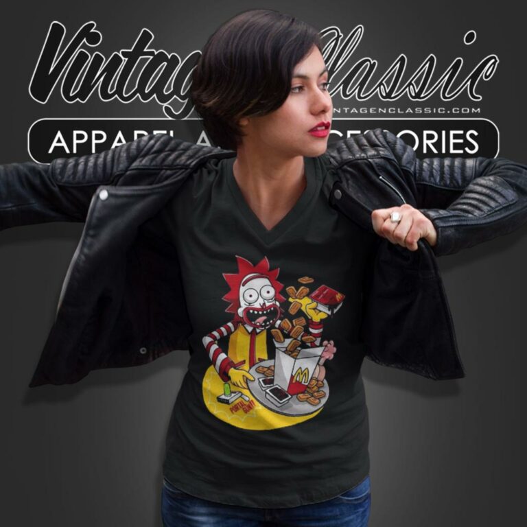 Rick And Morty X Mcdonalds V Neck TShirt Rick And Morty X Mcdonalds V Neck TShirt