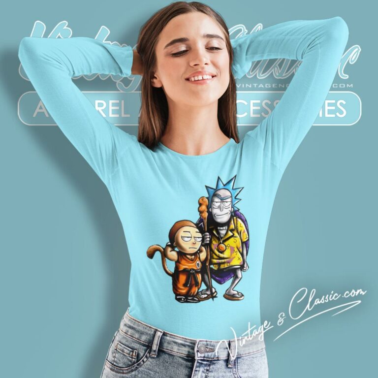 Rick And Morty X Son Goku Master Roshi Long Sleeve Tee Rick And Morty X Son Goku Master Roshi Long Sleeve Tee