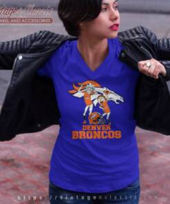 Rick And Morty Denver Broncos Nfl V Neck TShirt