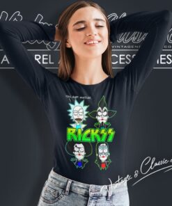 Ricks Kiss Band Heavy Metal Rick And Morty Long Sleeve Tee
