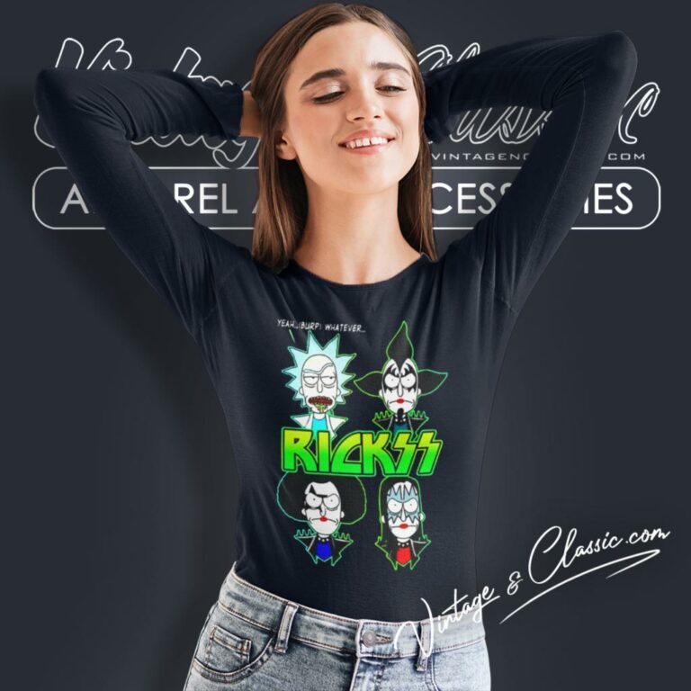 Ricks Kiss Band Heavy Metal Rick And Morty Long Sleeve Tee Ricks Kiss Band Heavy Metal Rick And Morty Long Sleeve Tee