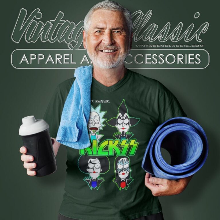 Ricks Kiss Band Heavy Metal Rick And Morty V Neck TShirt Ricks Kiss Band Heavy Metal Rick And Morty V Neck TShirt