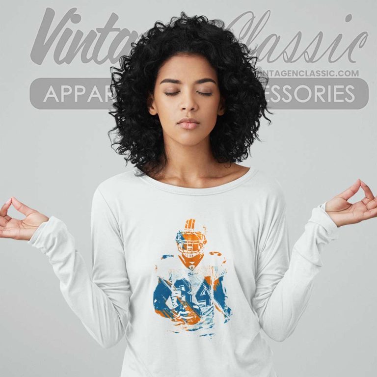 Ricky Williams Miami Dolphins Watercolor Long Sleeve Tee Ricky Williams Miami Dolphins Watercolor Long Sleeve Tee