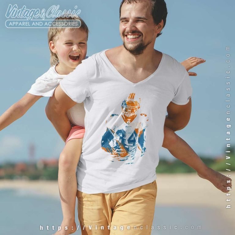 Ricky Williams Miami Dolphins Watercolor V Neck TShirt Ricky Williams Miami Dolphins Watercolor V Neck TShirt